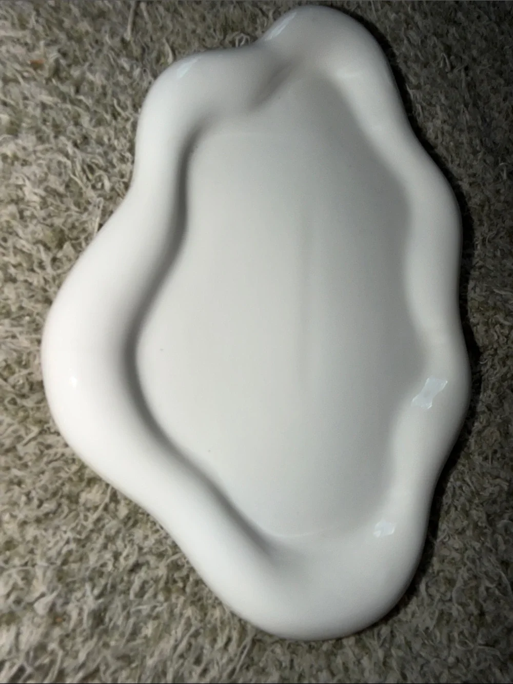 White Organic-Shaped Decorative Tray - Unbranded